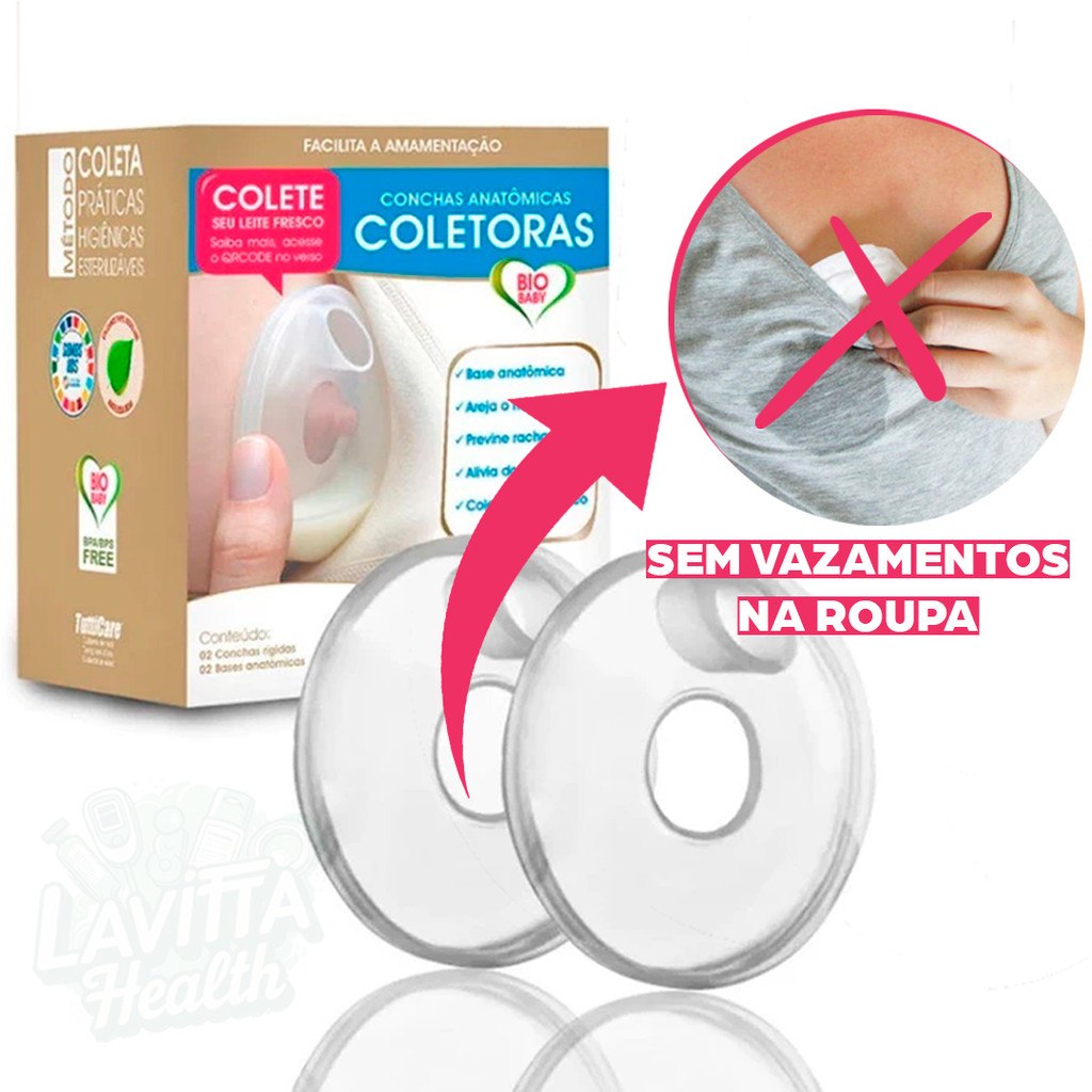 🛍️ Kit C/2 Concha Coletor de Leite Materno Absorvente Rosquinha Protetor de Seio Pós Part