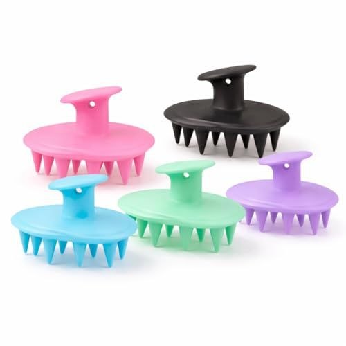 🛍️ Escova Massageadora Capilar de Silicone – Estimula o Crescimento, Limpeza Profunda do