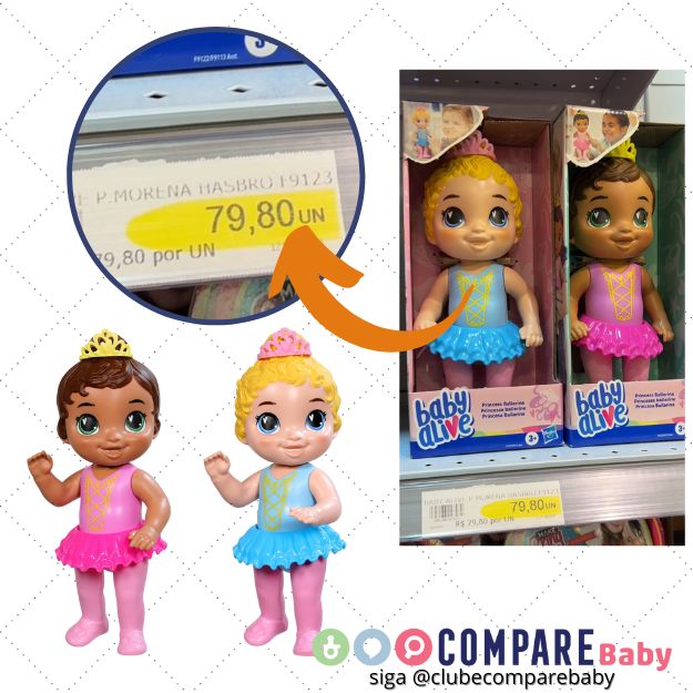😍 Baby Alive, Boneca, Princesa Bailarina - Cabelos Castanhos ou Loiros,