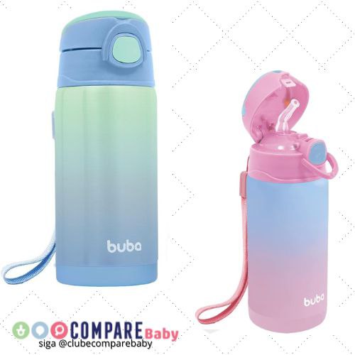 😍 Buba Copo Térmico Parede Dupla Com Canudo