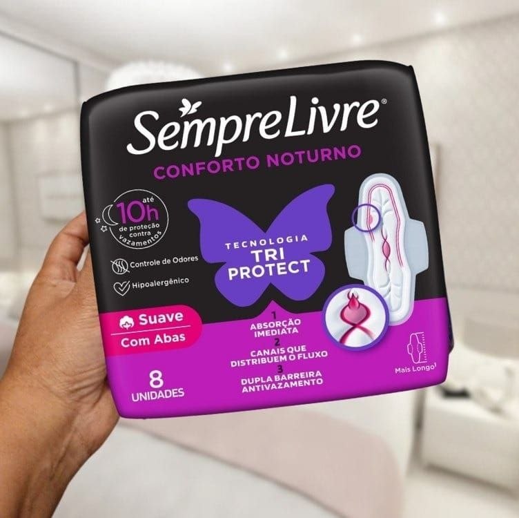 Sempre Livre Absorvente Externo Adapt Plus Noite E Dia Com Abas 8 Unidades