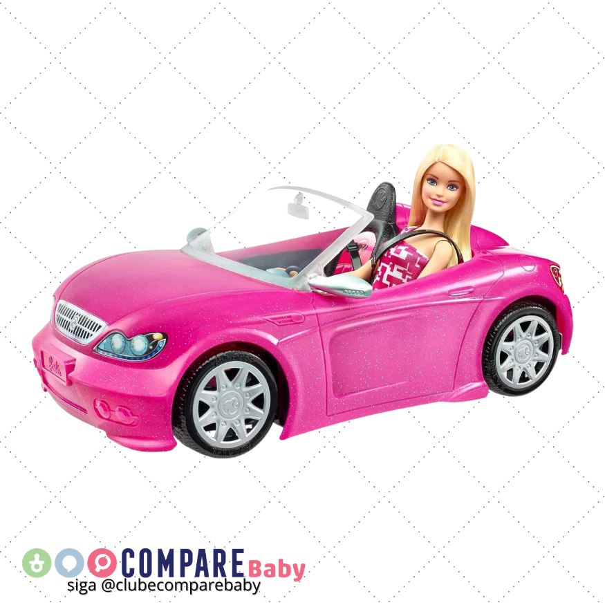 😍 Barbie Com Carro Conversível Veículo Rosa