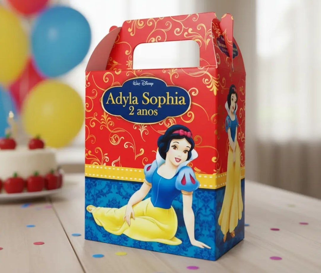 Kit 20 Caixinhas Surpresa Personalizadas Branca De Neve
