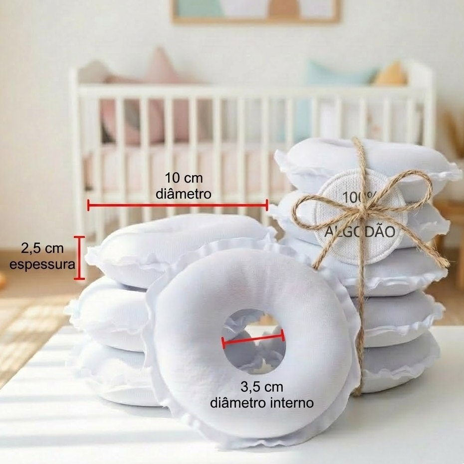🛍️ Rosquinha de Amamentação 100% Algodão – Protetor de Seio  | Kit Lavável e Reutilizável