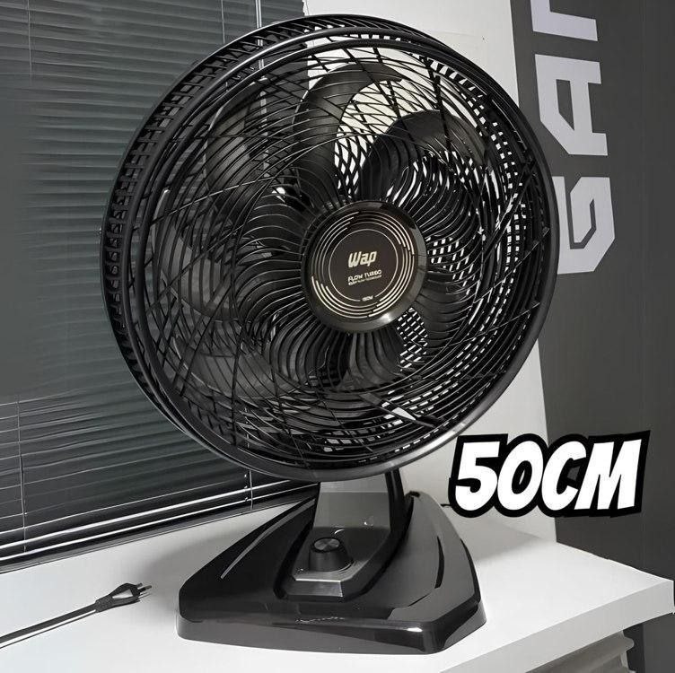 WAP Ventilador de Mesa e Parede 50cm FLOW TURBO, Tecnologia Silenciosa e Econômica, 8 Pás