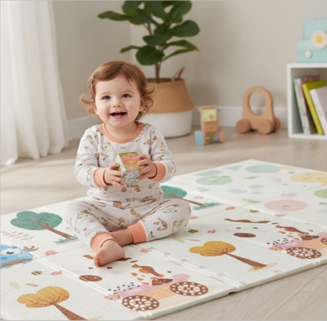 🫧 Tapete Térmico Emborrachado Infantil Dupla Face Fazendinha — 2,00 x 1,50 m