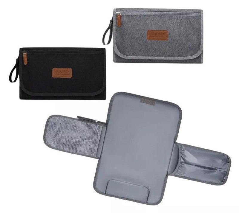 🫧 Carteira Trocador Portátil Maternity Land - Cinza ou Preto