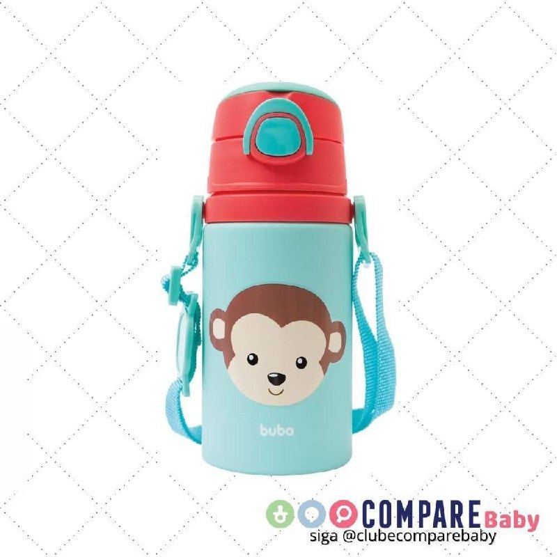 😍 Buba Garrafinha De Aluminio Animal Fun Macaco Colorido