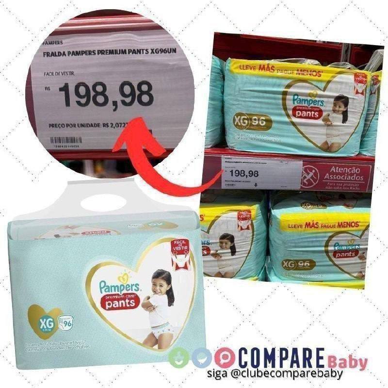 😍 Fralda Pampers Pants Premium Care XG 96 unidades, Pacotão