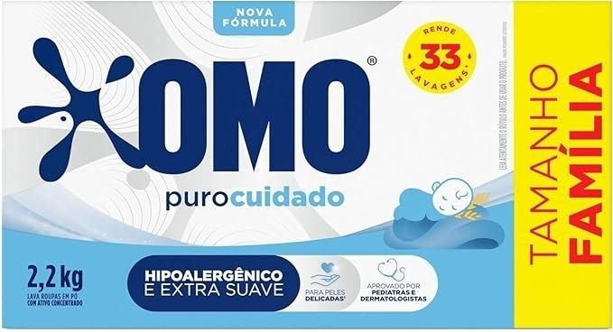 Lava-Roupas em Pó Omo Puro Cuidado 2,2kg