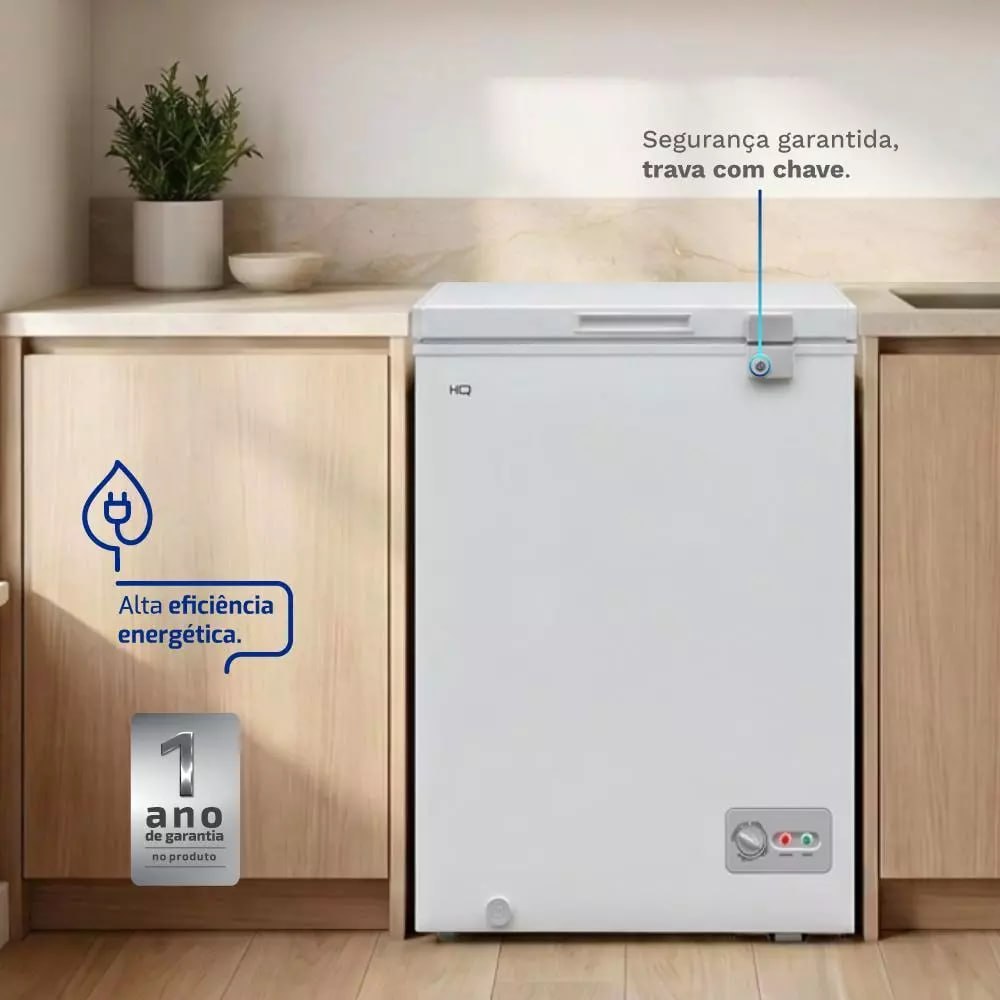 ❄️Freezer e Conservador Horizontal HQ 155 Litros Degelo Manual Branco HQ-155CFHL