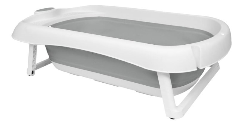 🫧 Buba Banheira Dobrável Silicone E Plástico Portátil (Cinza)