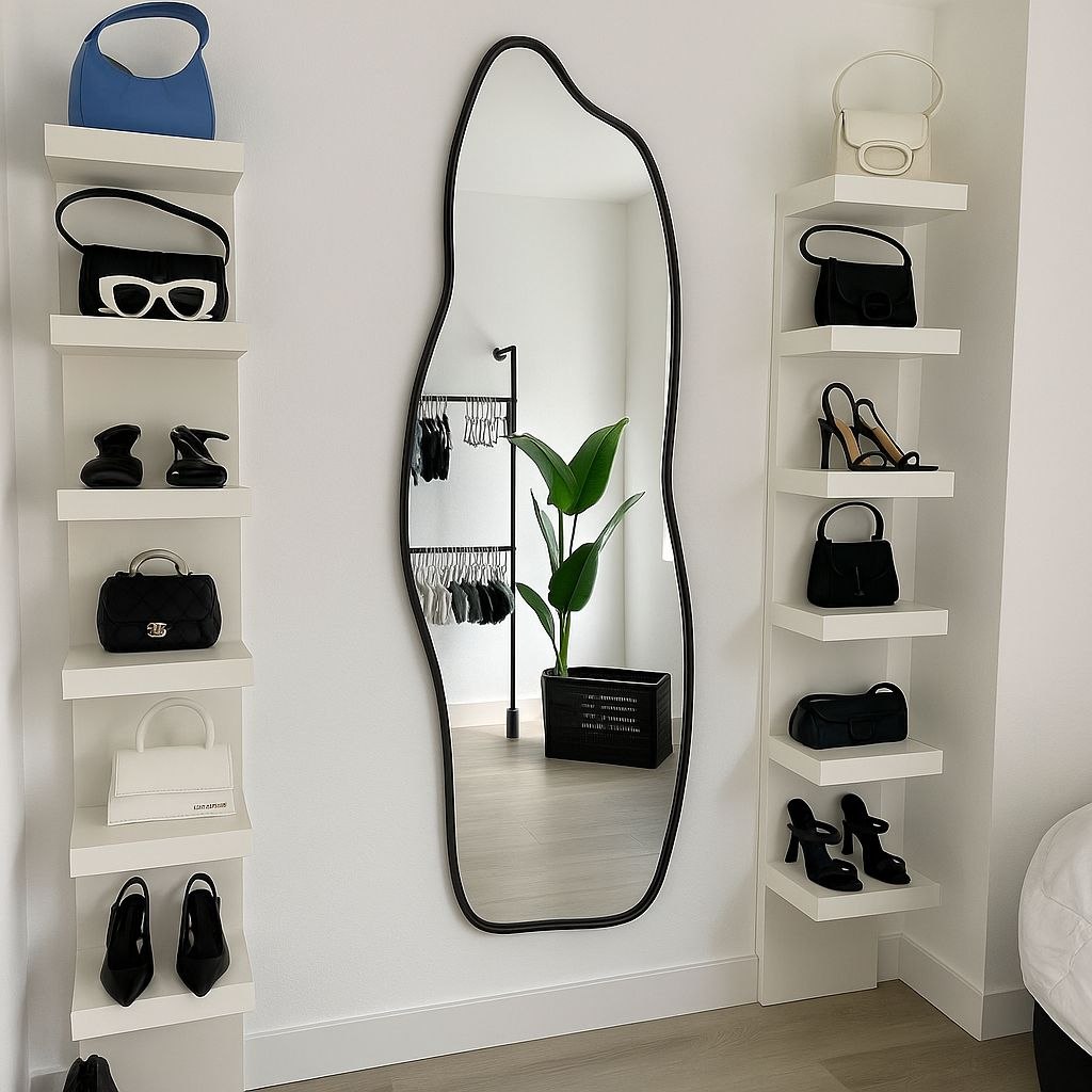 - Espelho Orgânico Corpo Inteiro Grande 110x50cm Modelo Fogo Decorativo Para Sala Quarto