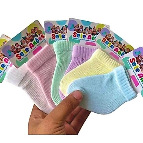 🛍️ KIT 12 POLIAMIDA INFANTIL RECEM NASCIDO, ENXOVAL BEBE, SAIDA DE MATERNIDADE, MEIA INFA