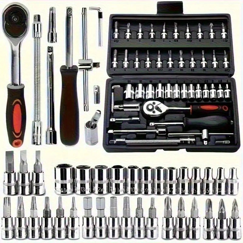 ⚡️ SUPER KIT 40 ou 46 PEÇAS Chave Catraca Caixa Ferramentas