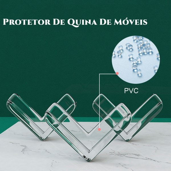 🛍️ Kit 12 Protetor Quina De Mesa Em Silicone Com Adesivo Para Móveis Quarto Cozinha Prom