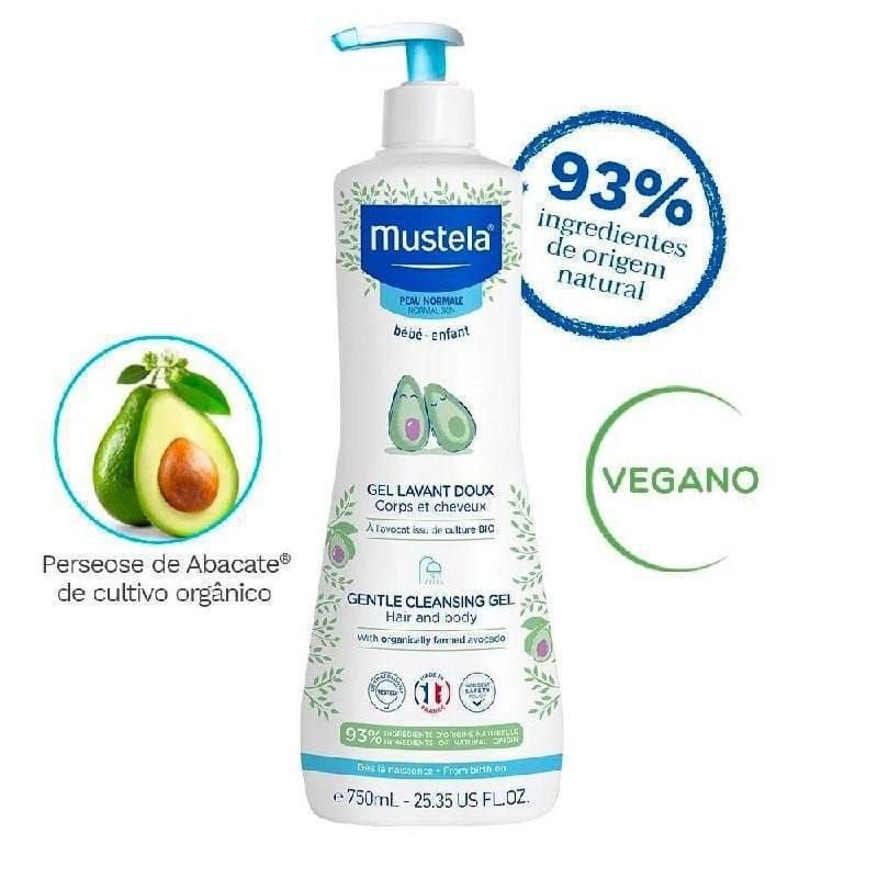 Gel Lavante Suave Mustela Bebê com Abacate Orgânico 750ml (Frasco grande)