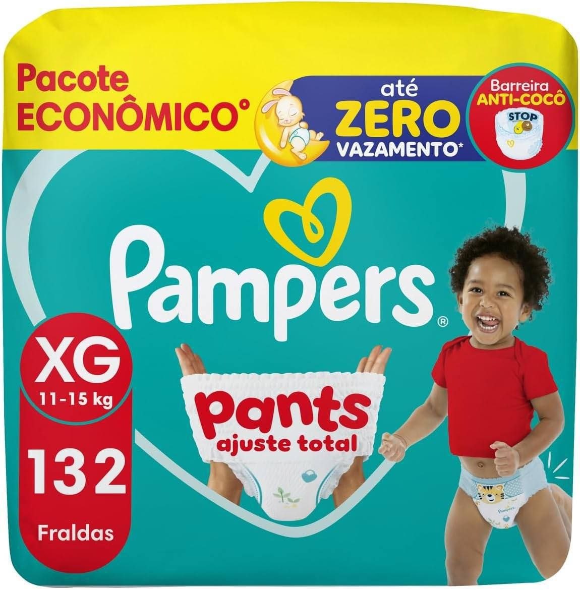 Fralda Pampers Ajuste Total XG 132 unidades