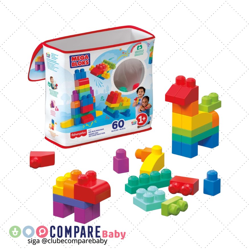 😍 Mega Bloks First Builders - Sacola 60 Peças - Números Dch55
