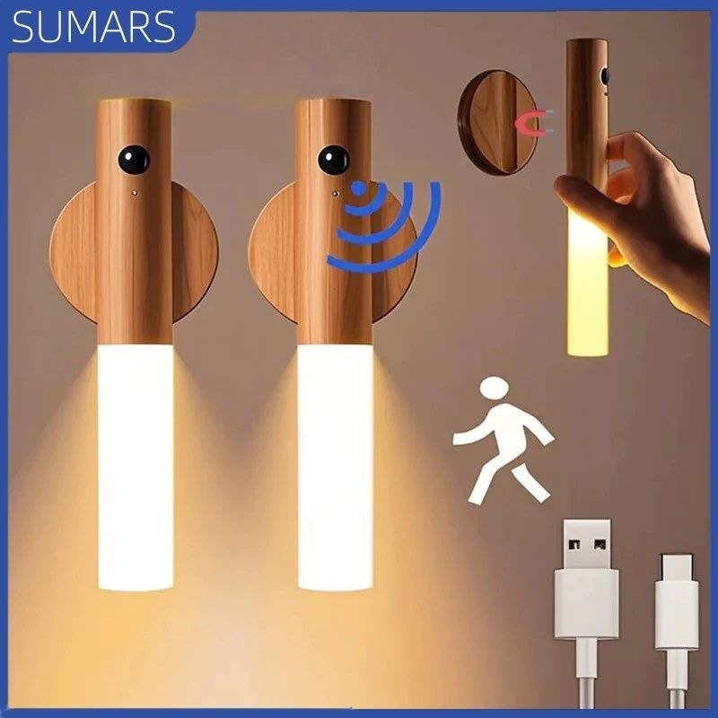 - Luminária LED Inteligente com Sensor Movimento Magnética Recarregável para Parede Luz Qu