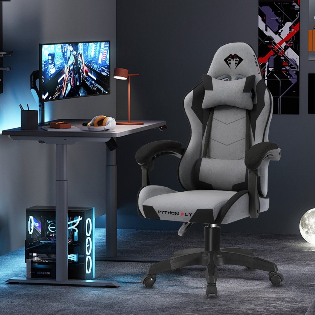 🛍️ Cadeira Gamer Ergonômica Reclinável Tecido Respirável - Suporte 150kg, Apoio Lombar e