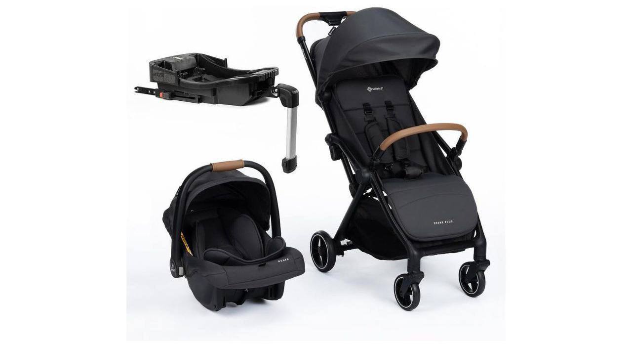 🫧 Travel System Safety 1st, Spark Plus Trio, com Isofix, 0 meses a 22 kg, Black Graphite
