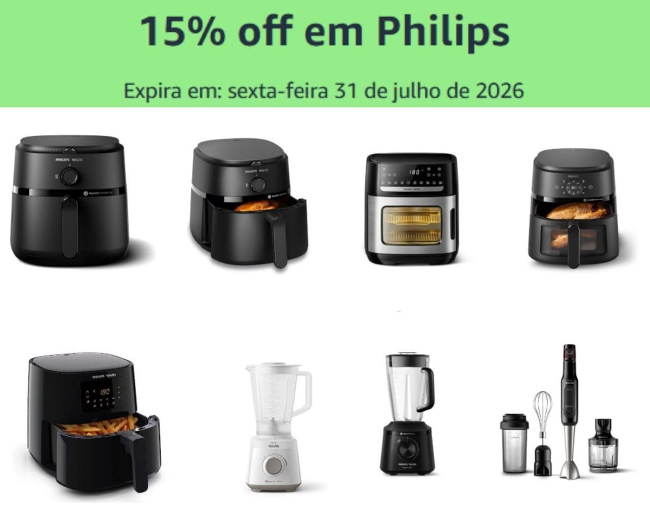 Seleção de produtos com 15% off em Philips