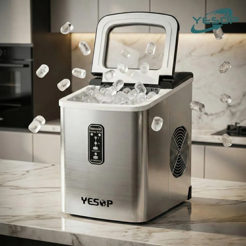 - YESOP Máquina De Gelo Turbo Ice Premium 127V Portátil Inox 120W Cozinha Profissional Aut