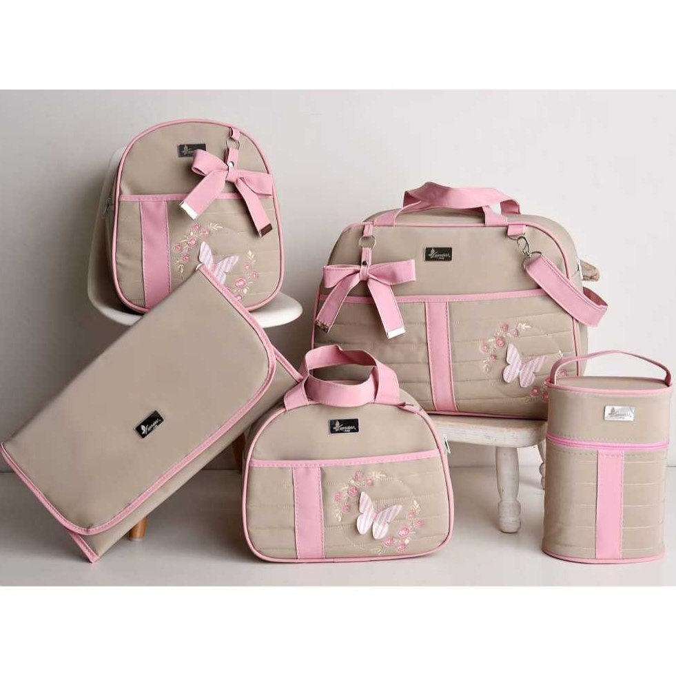 🛍️ Kit Bolsa Maternidade Menino/Menina Mala de Luxo Térmica Impermeável Luender Baby