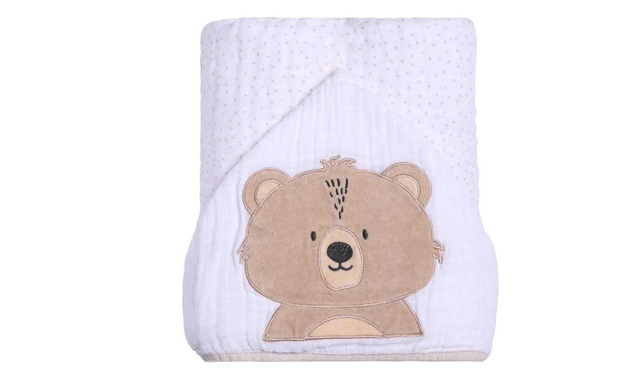 🫧 Papi Textil Toalha De Banho Soft Papi Friends C/Capuz Bord. 90Cm X 75Cm