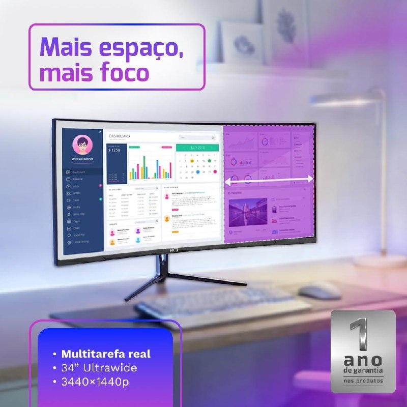 ULTRAWIDE CURVO PARA MAIS IMERSÃO