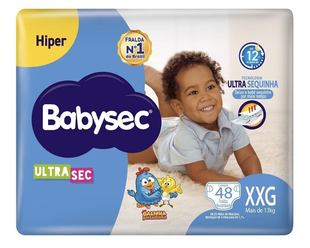 Fralda Babysec Galinha Pintadinha Ultrasec XXG Com 48 Unidades
