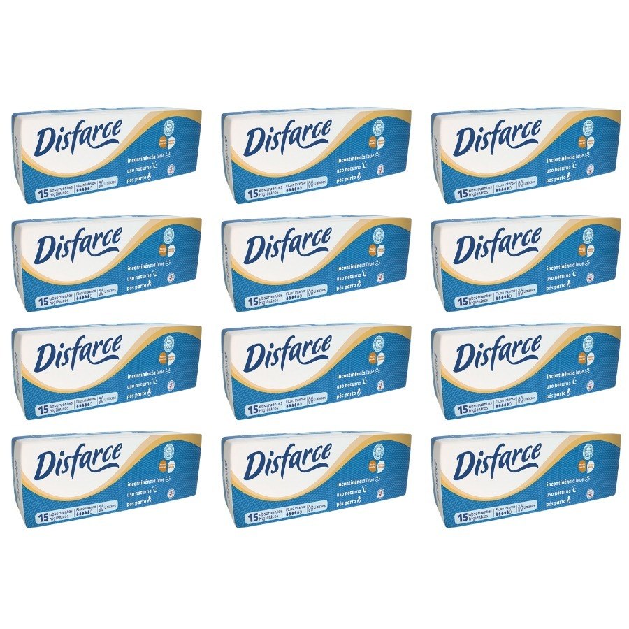 🛍️ Disfarce Absorvente Pós Parto - 12 Pacotes - 180 Unidades - Cod. 596