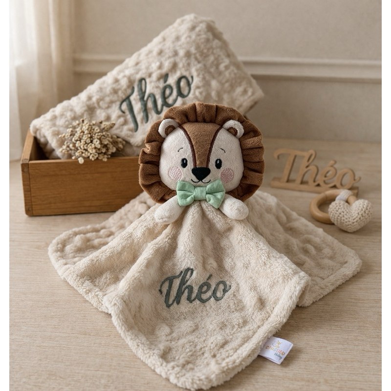 🛍️ Naninha Personalizada Bordada com Nome | Kit Mantinha e Naninha para Bebê