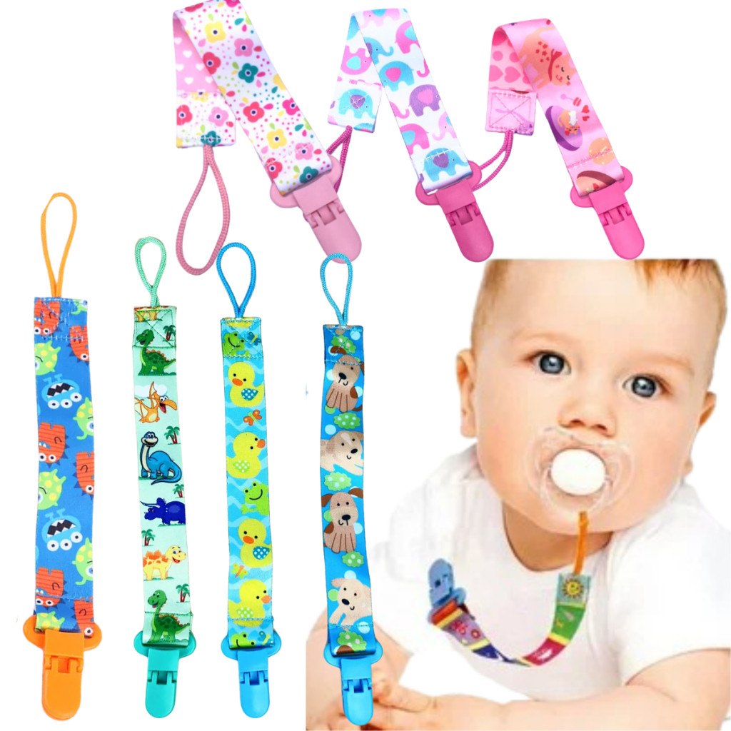 🛍️ Kit 3 Chupetas São Cortadas Com Fitas E Estampas Divertidas Fáceis De Prender , Itens