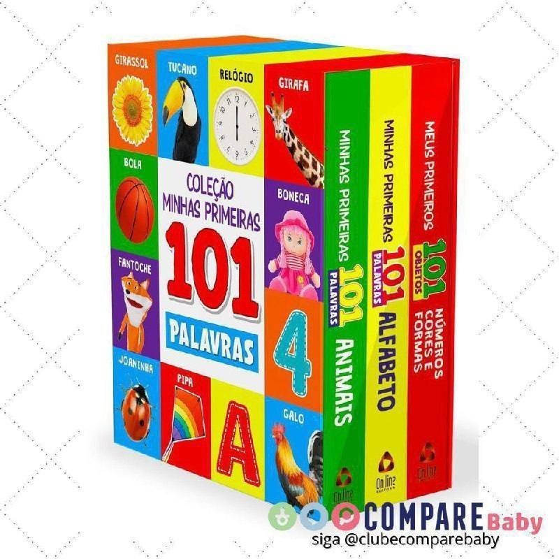 😍 Coleção Minhas Primeiras 101 Palavras - Box com 3 Livrinhos Capa dura