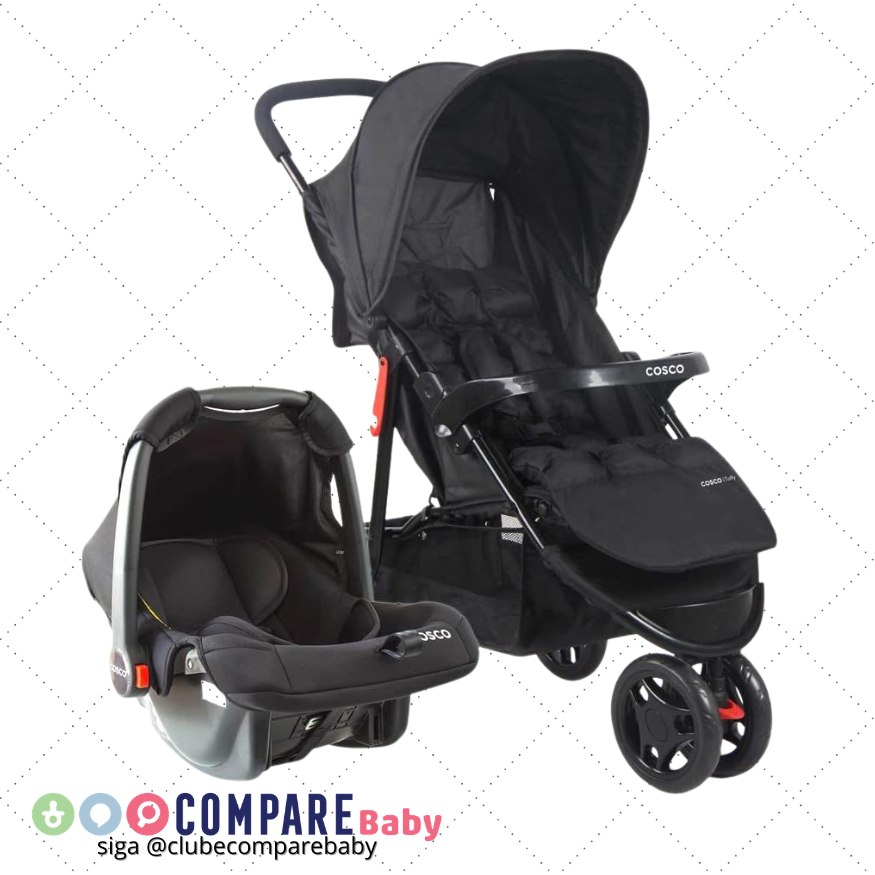 😍 Cosco Kids, Travel System Toffy, Preto Absoluto