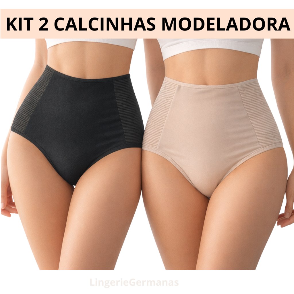 🛍️ KIT 2 Calcinhas Cinta Modeladora Pós Parto Compressão Redutora Medidas