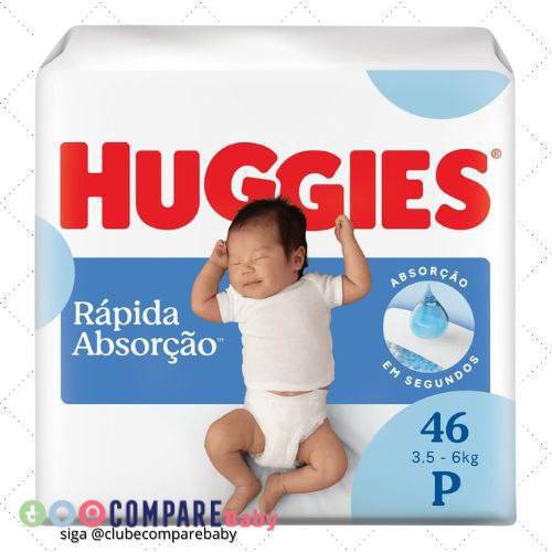 😍 Pacote De Fraldas Tripla Proteção P Com 46 Unidades Huggies