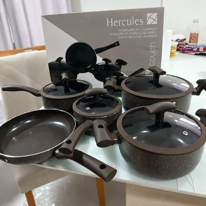 Conjunto Panelas Cerâmica 3mm 5 Peças Hércules Indução