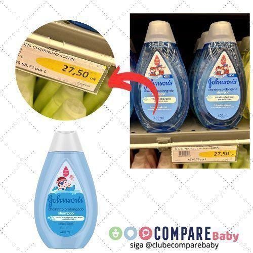 😍 Johnson's Baby Shampoo Infantil Cheiro Prolongado, 400ml