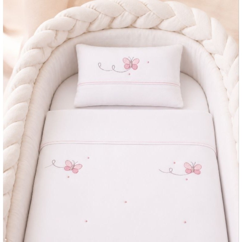 🛍️ Kit Berço maternidade ou Kit Carrinho de Passeio com 2 peças Bordado à mão 100% algodã