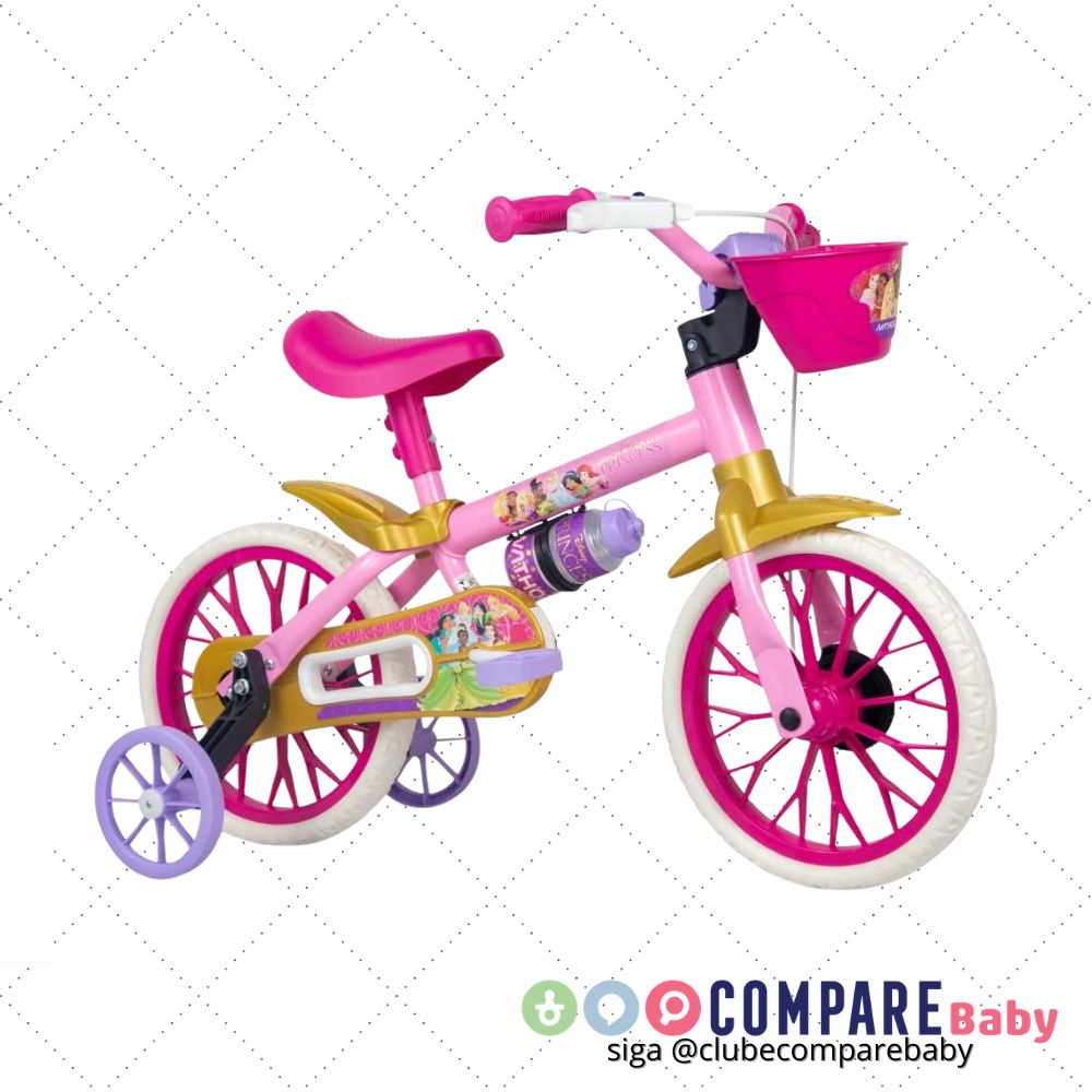 😍 Nathor Bicicleta Infantil Aro 12 Princesas Disney