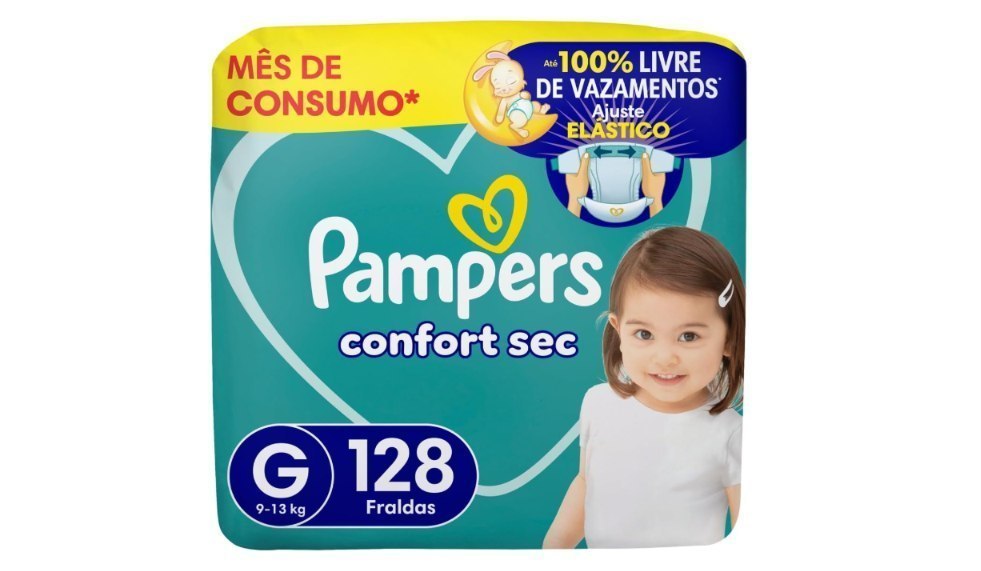 🫧 Fralda Pampers Confort Sec Tamanho G 128 Unidades