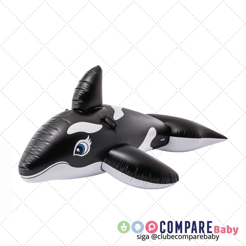 😍 Intex, Bote infantil baleia inflável, praia ou piscina, preto