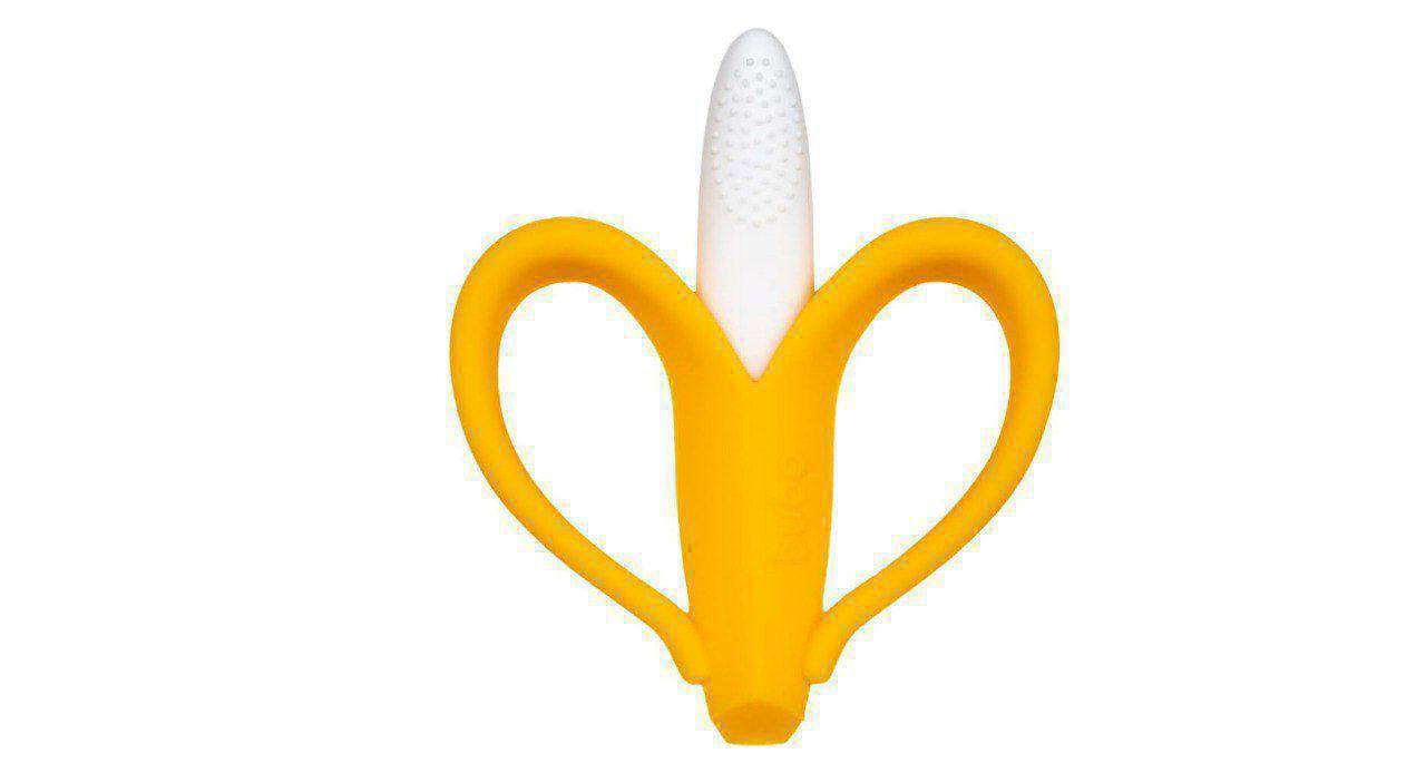 🫧 BUBA Massageador De Gengiva Banana Cerdas Curtas Amarelo