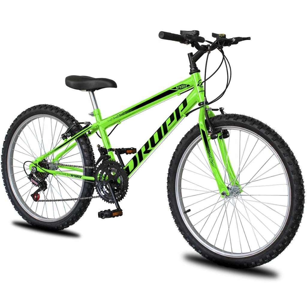 - Bicicleta Aro 26 Dropp Sport Infantil Adulto18 vel marchas Freio V-Brake
