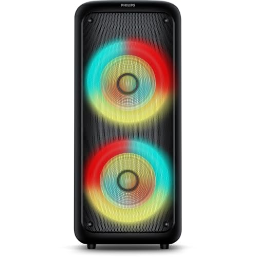 🛍️ PHILIPS, Caixa de Som Bluetooth Party Speaker, TAX4000/78, com Luzes LED, entradas USB