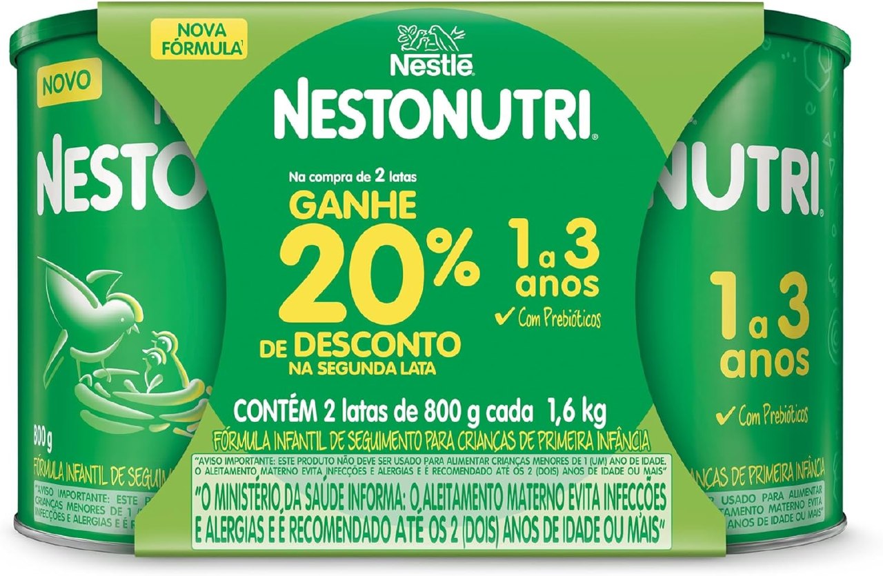 😍 Kit com 2 Fórmula Infantil Nestonutri 1 a 3 anos 800g