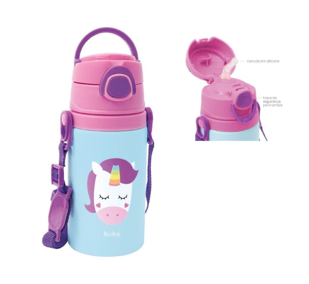 Garrafinha De Aluminio Animal Fun  Unicórnio Buba 400ml